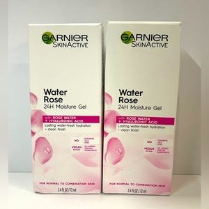 GARNIER SKINACTIVE Rose Water 24H Moisture Gel With Hyaluronic Acid 2.4Oz 2 Pack